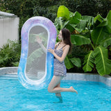 Carvallo Uppblåsbar simmadrass Rooxin | Ergonomisk pool-luftmadrass med nät och armstöd | För pool, sjö och strand Carvallo