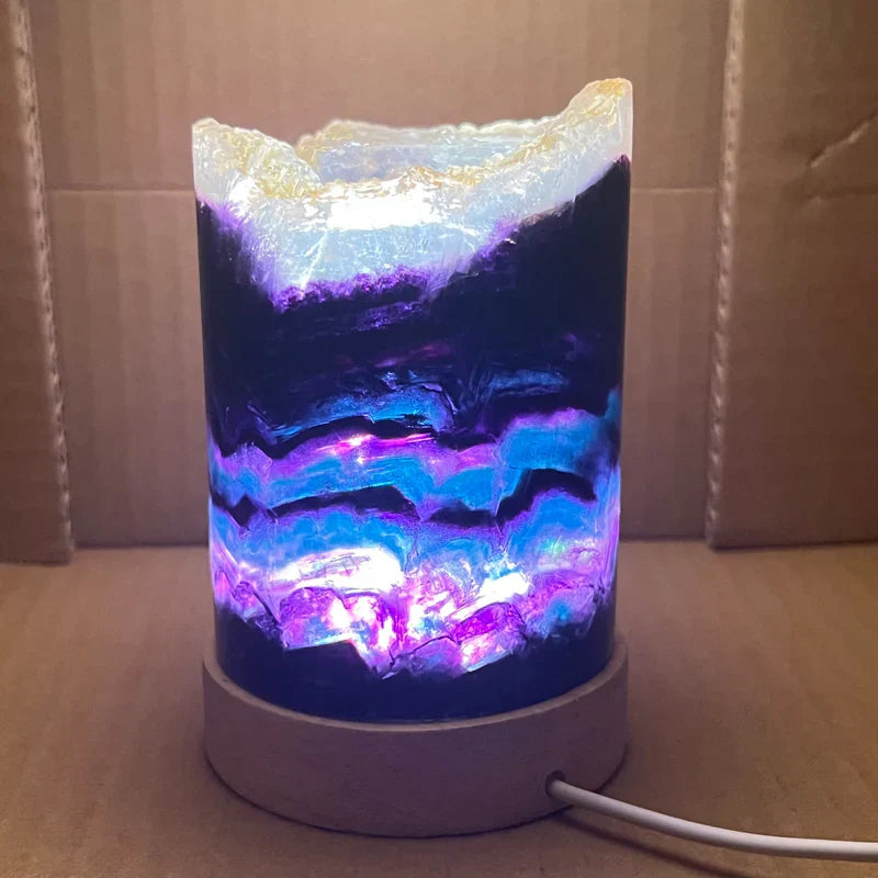 RainbowGlow – Fluorite table lamp with enchanting light effects for a calming atmosphere Carvallo