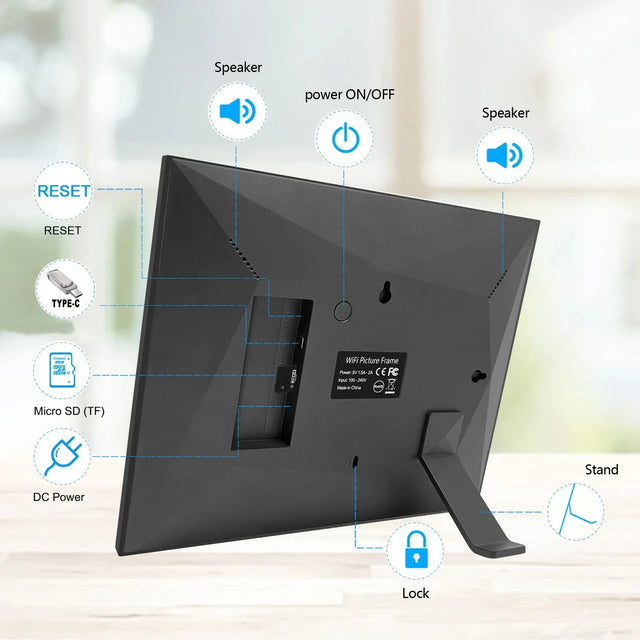 Royallure Frameo 10,1" Digital Fotoram WiFi Smart Fotoram IPS Touch HD Carvallo