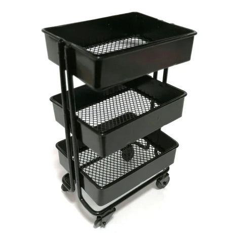 Carvallo-hylla TinyTrolley | Dockhus dekoration med hjul | 3 nivåer | Metall | För böcker & tillbehör Carvallo