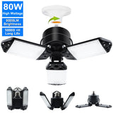 Carvallo LED Garage Lamp | Foldable Ceiling Light with 3–12 Adjustable Panels | E27 Socket | 6500K Daylight – For Workshop, Warehouse & Garage Carvallo