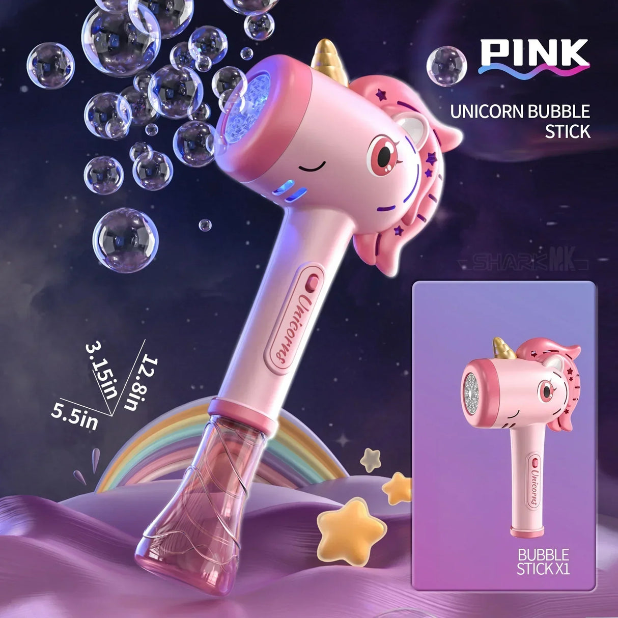 Carvallo Såpbubblestav UniMagic Bubble Wand | Med Ljus effekter | För barn & småbarn | Perfekt för trädgård & sommarfester Carvallo
