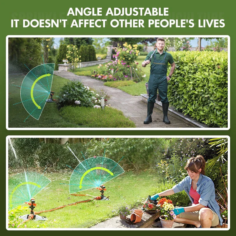 Carvallo Trädgårdssprinkler HydroSpin 360 | 12 m Räckvidd | 360° Rotationsfunktion | För Gräs, Trädgård & Jordbruk | 21 × 25,2 × 16,5 cm Carvallo