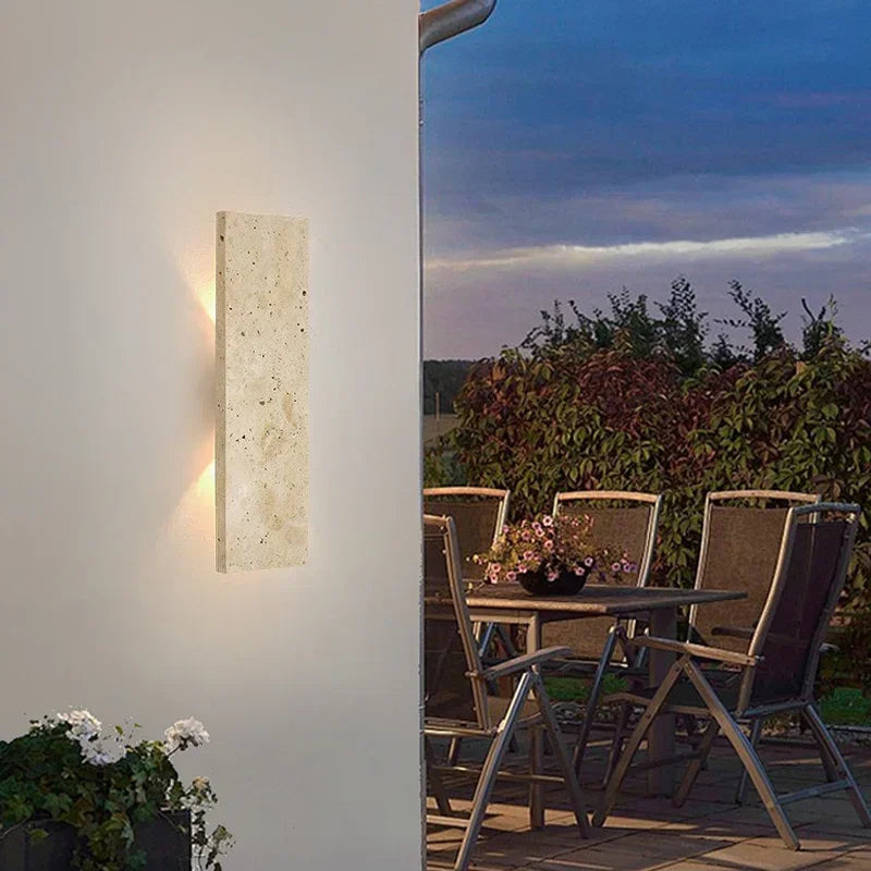 Utomhus vattentät LED-vägglampa med design av natursten – Mångsidig sconce-lampa för inomhus- och utomhusbruk Carvallo