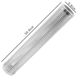 Carvallo Tube Rostfri Rökare-Rör | För Varm- & Kallrökning | BBQ-Aromarör med håldesign | 30,6 × 5,8 cm / 15,3 × 5,3 cm Carvallo