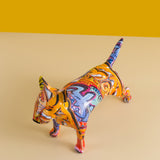 ColorPup Modern Bullterrier-staty – Livfull graffitikonsthundfigur MILA Sverige