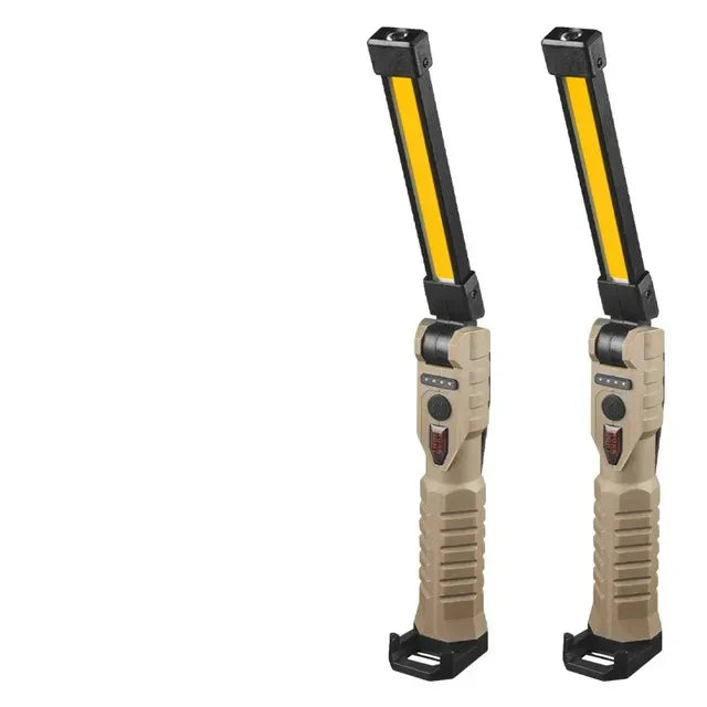 Carvallo FlexBeam Fällbar LED Arbetslampa | 7 Ljusstilar | Med Magnet & Krokar | Typ-C Återuppladdningsbar | För Camping & Nödsituationer Carvallo