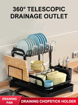Royallure 2-Tier Diskställ med Rännkorg Kök Bänkskivor Skål Organisatör Carvallo