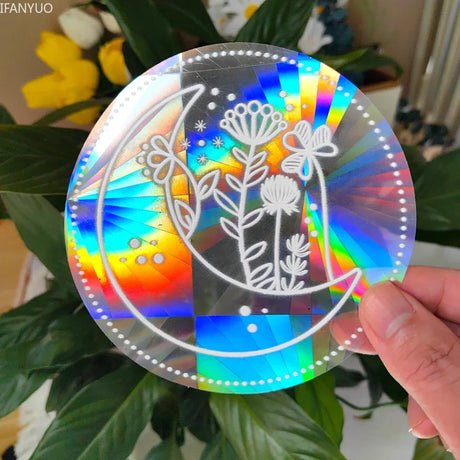 Carvallo fönsterdekal solfångare | Självhäftande med 3D-regnbågseffekt | För fönster, väggar & dekoration Carvallo