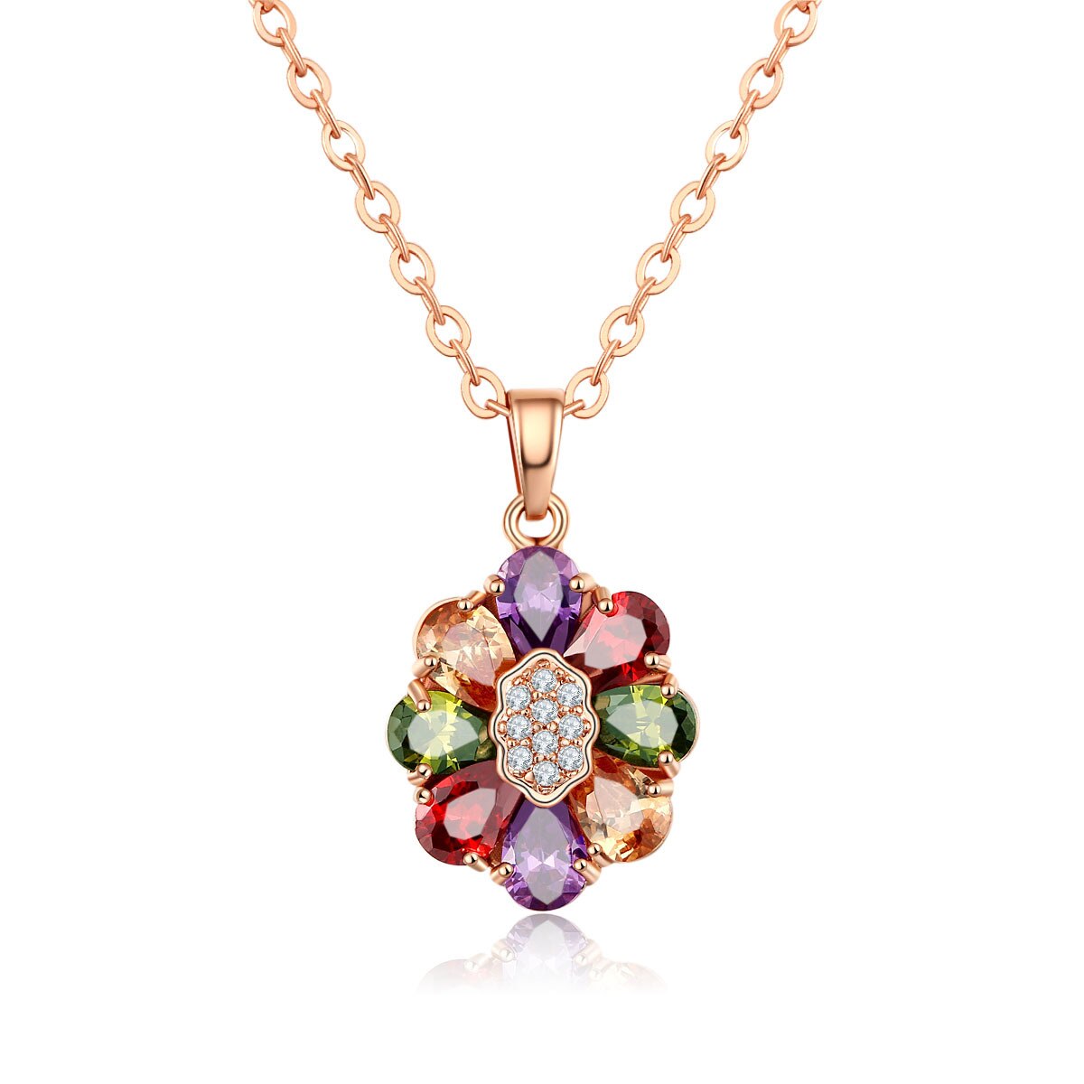 Skimrande Zircon Floral Halsband