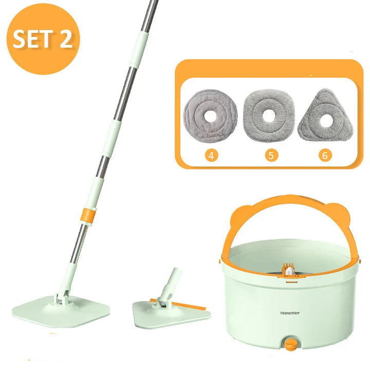 Självrengörande mopp med rotationsfunktion och hink Carvallo