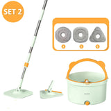 Självrengörande mopp med rotationsfunktion och hink Carvallo