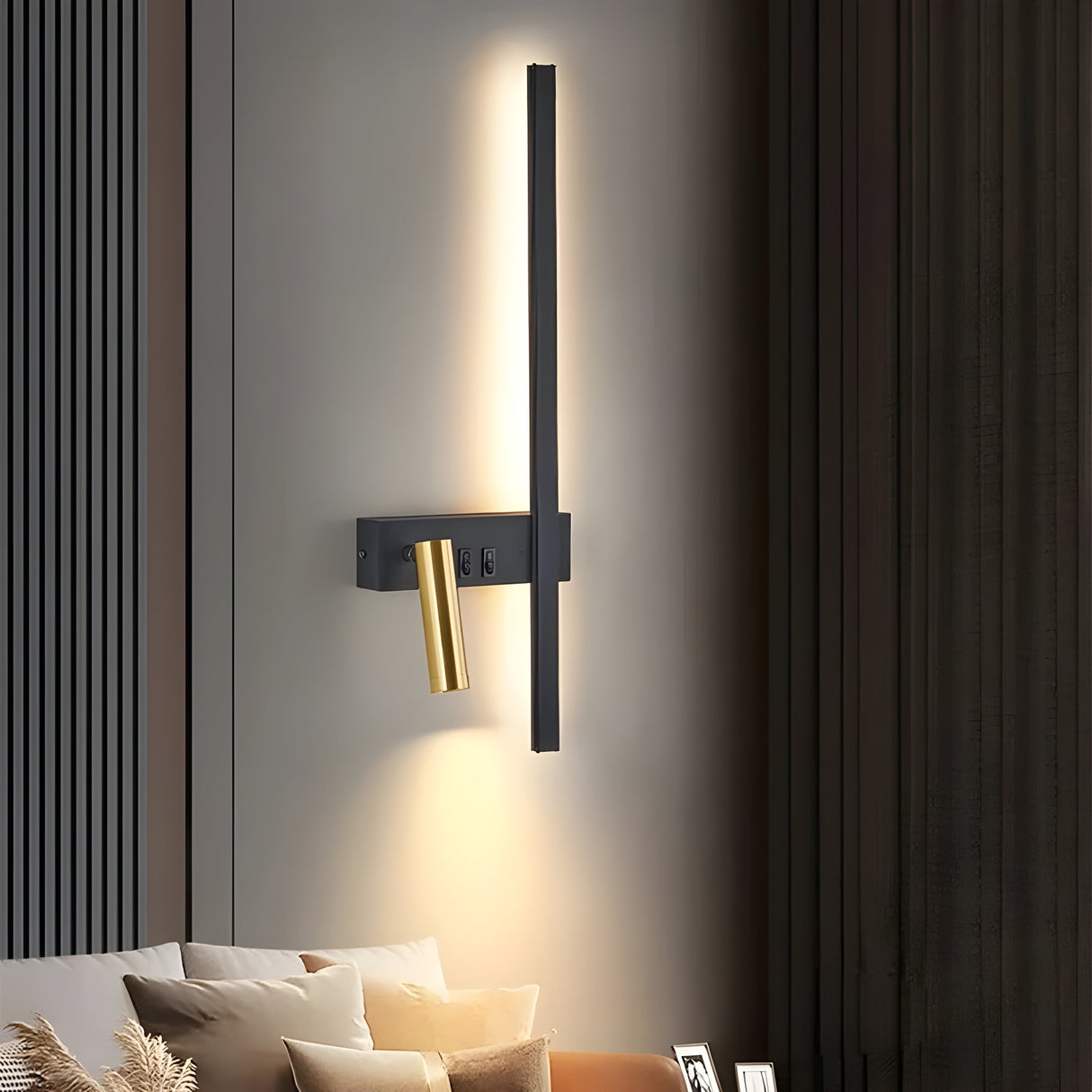Duo-Vägglampa med strömbrytare - Minimalistisk design för vardagsrum och sovrum Carvallo