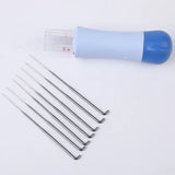 Carvallo ProNeedle Filznadel Set | 7-delad | Hållbar & Slät | För precis torrfiltsning | Blå-Vit Carvallo