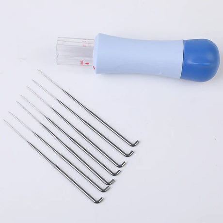 Carvallo ProNeedle Filznadel Set | 7-delad | Hållbar & Slät | För precis torrfiltsning | Blå-Vit Carvallo