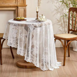 Transparent Spets Rund Blommig Duk Carvallo