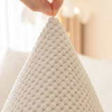 Enkel Solid Färg Plush Möbelskydd Soffa Täck med Anti-glid Design Carvallo