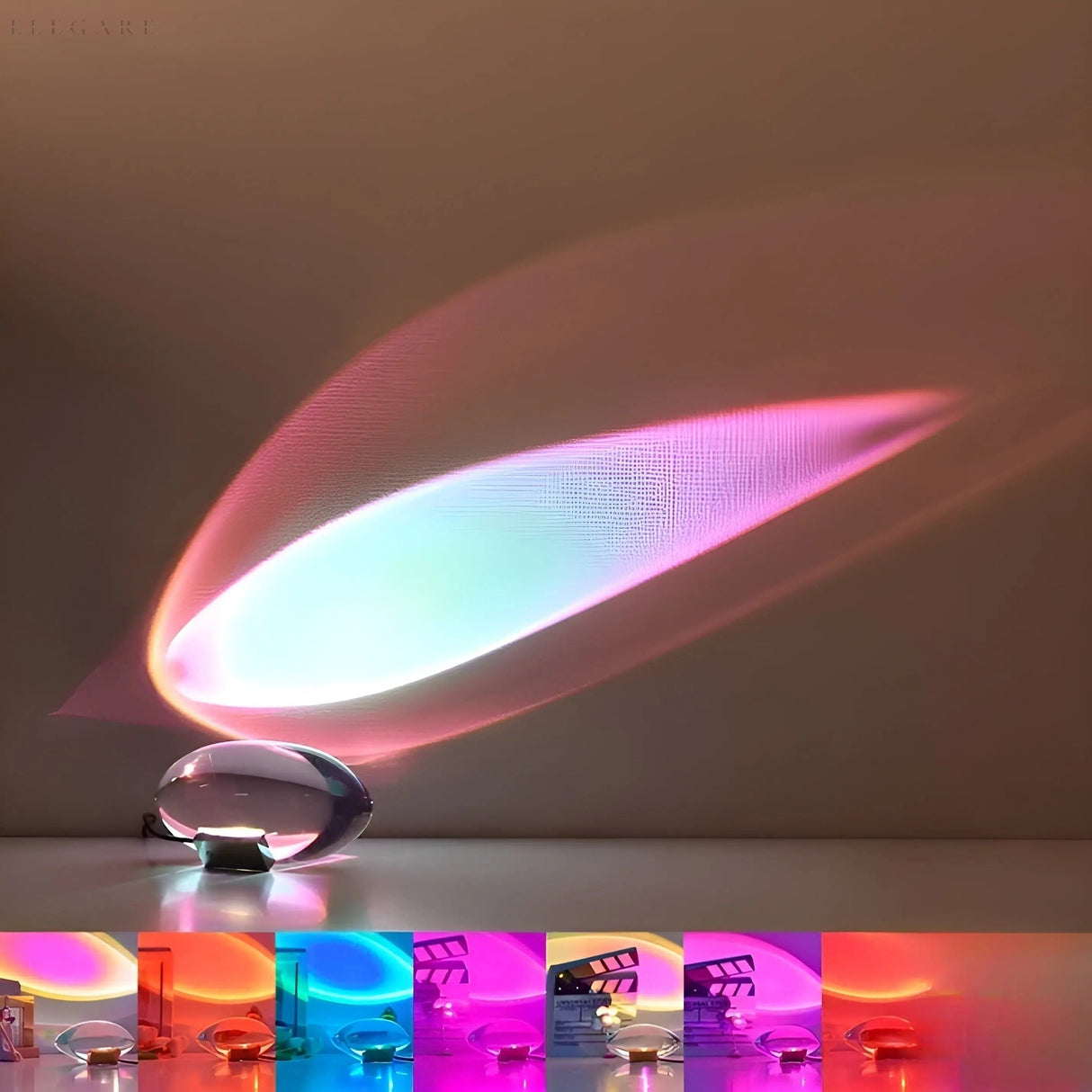 Kristall LED-nattlampa – Dekorativ lampa med himmelmotiv för sovrum & vardagsrum Carvallo