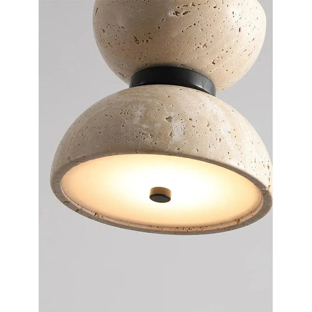 GlowZen Lampa - Rumsinredning Travertin LED Pendellampor - Wabi Sabi Carvallo