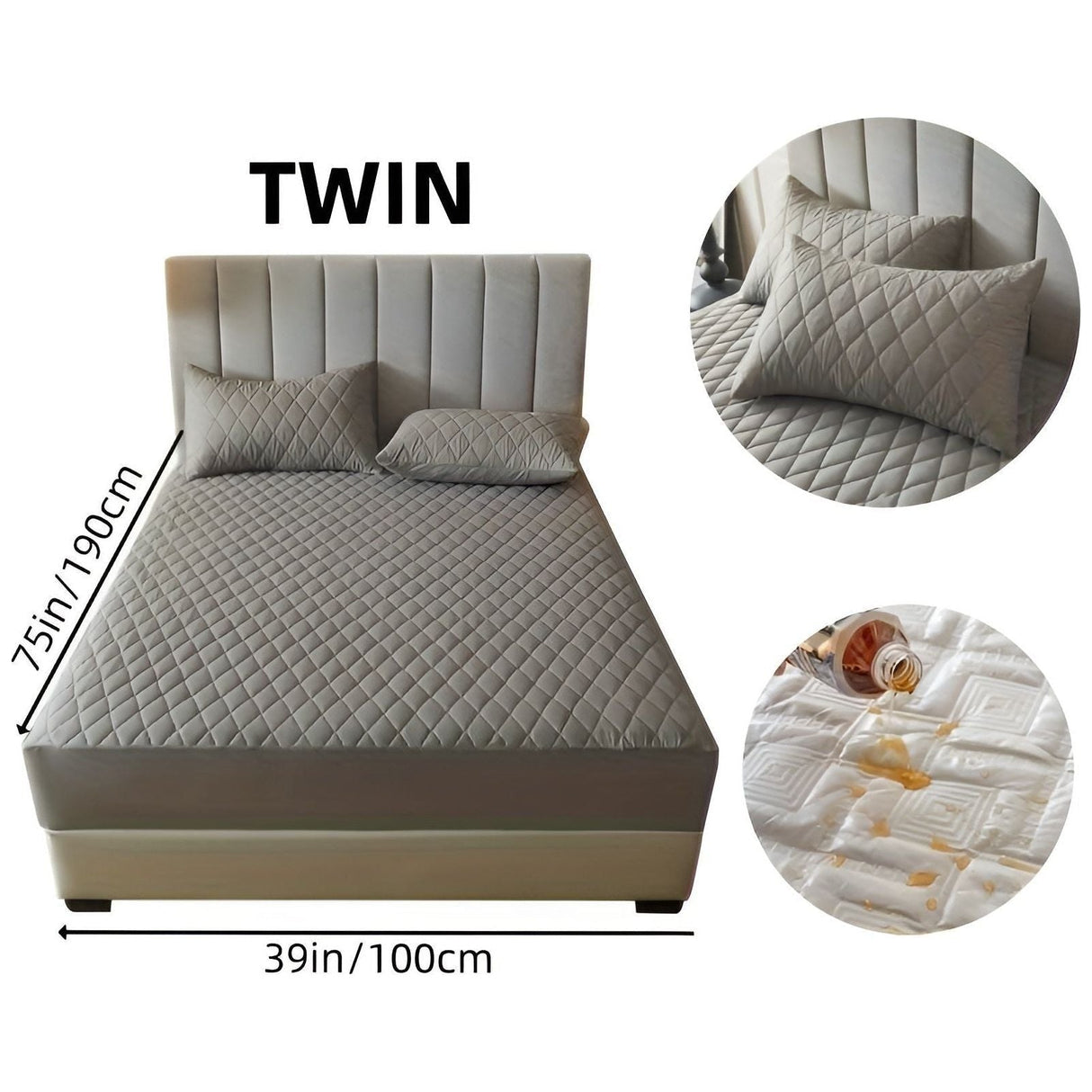 SleepSafe Sängöverdrag - Mjukt och Bekvämt Vattentätt Antiskid Madrassöverdrag Carvallo