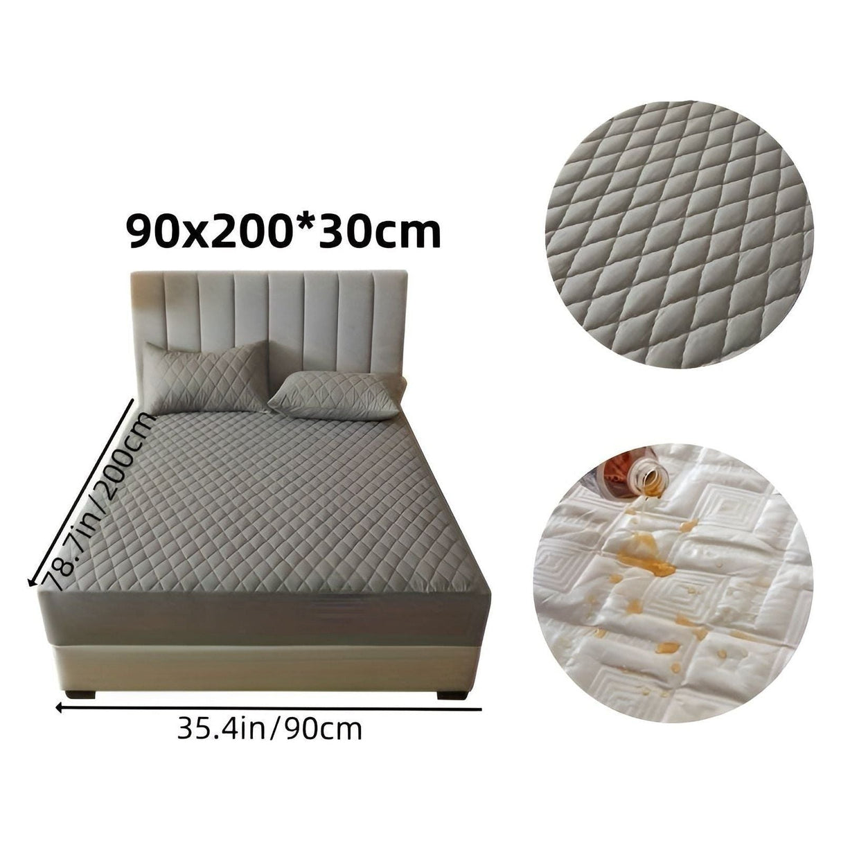 SleepSafe Sängöverdrag - Mjukt och Bekvämt Vattentätt Antiskid Madrassöverdrag Carvallo