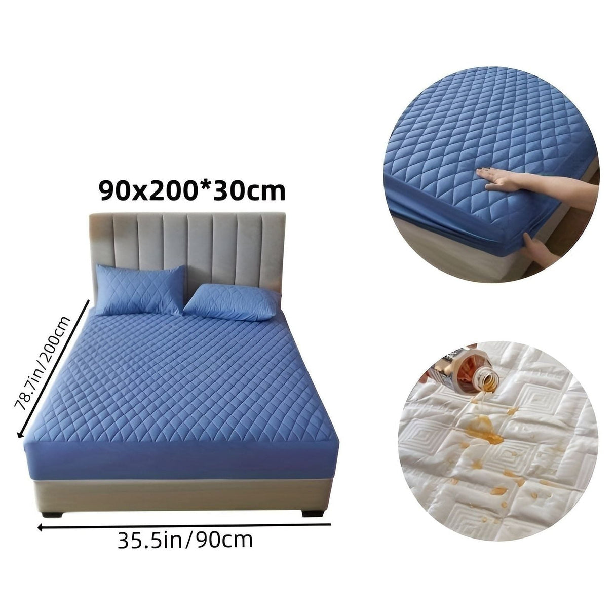 SleepSafe Sängöverdrag - Mjukt och Bekvämt Vattentätt Antiskid Madrassöverdrag Carvallo