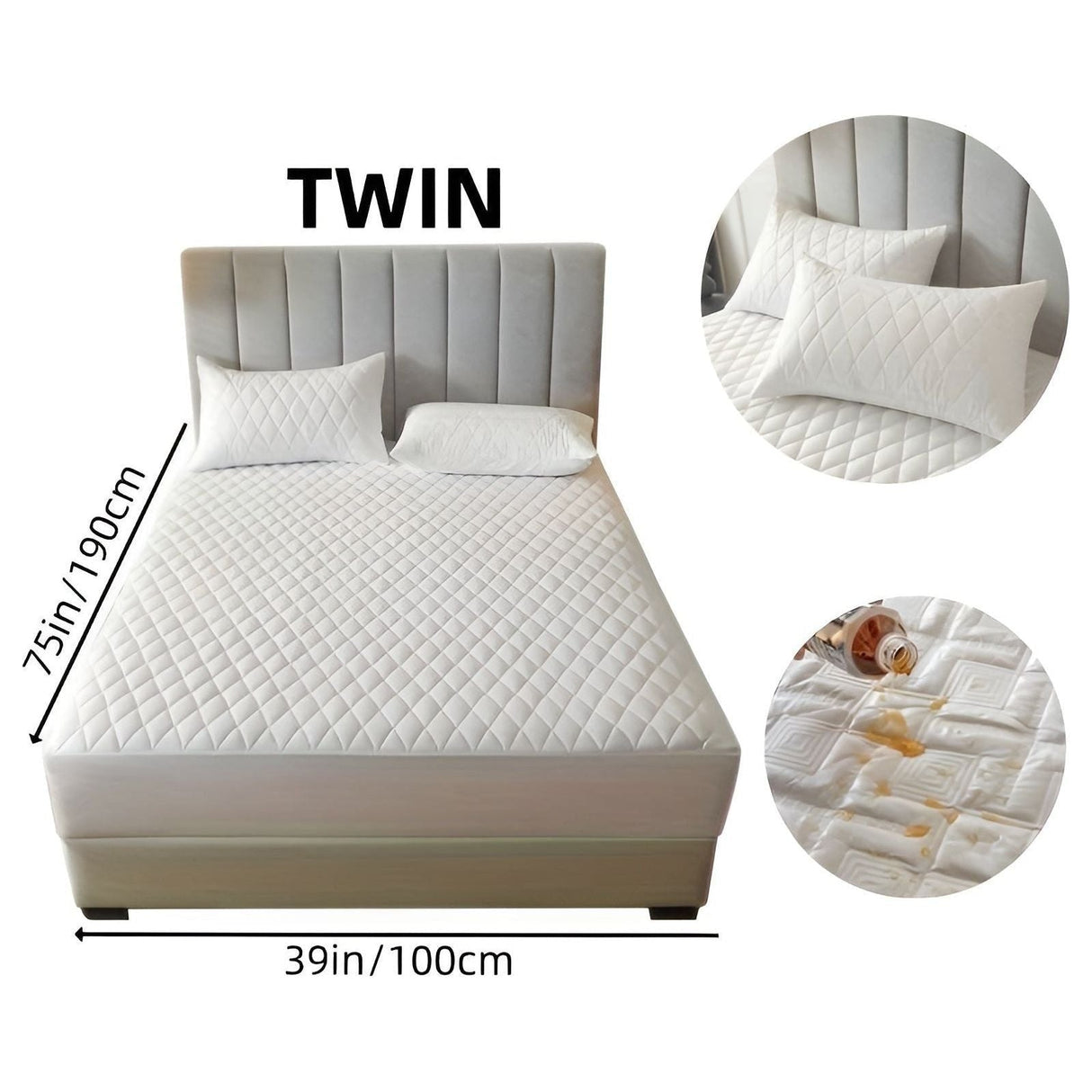 SleepSafe Sängöverdrag - Mjukt och Bekvämt Vattentätt Antiskid Madrassöverdrag Carvallo