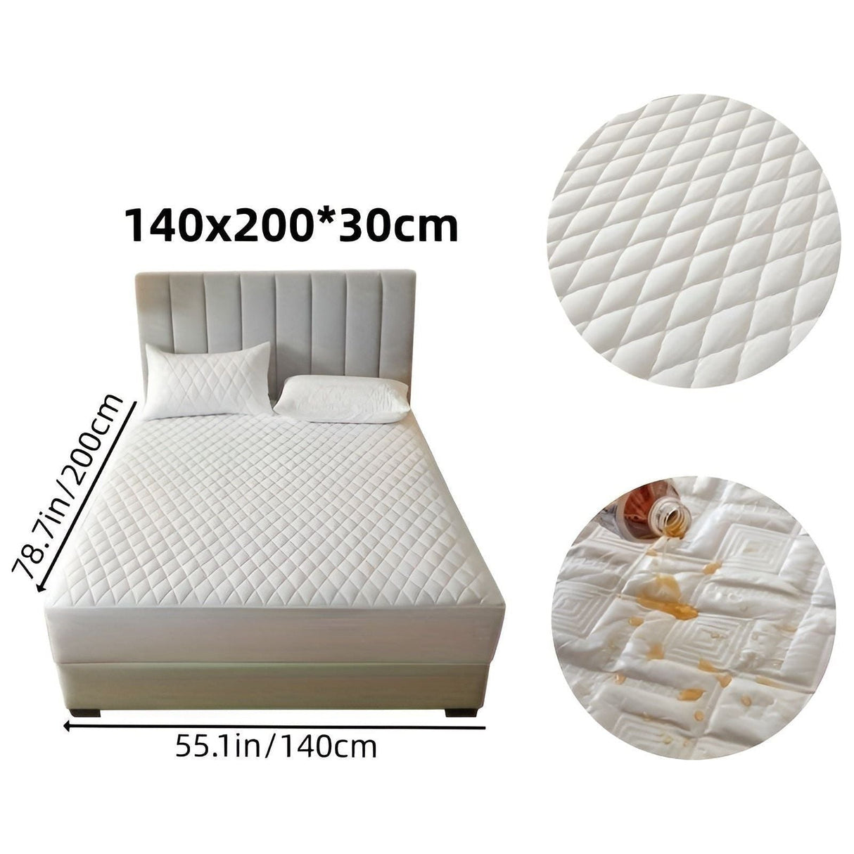 SleepSafe Sängöverdrag - Mjukt och Bekvämt Vattentätt Antiskid Madrassöverdrag Carvallo