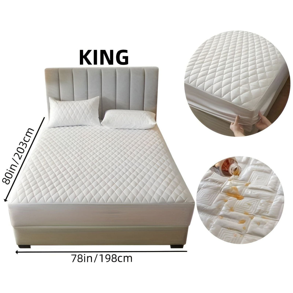 SleepSafe Sängöverdrag - Mjukt och Bekvämt Vattentätt Antiskid Madrassöverdrag Carvallo