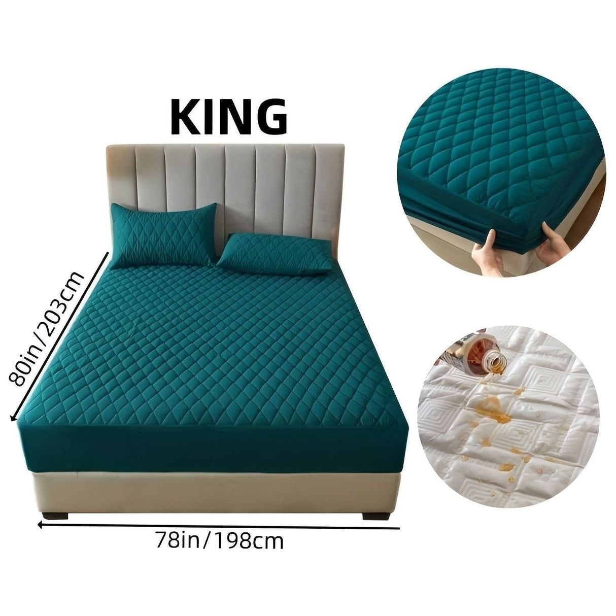 SleepSafe Sängöverdrag - Mjukt och Bekvämt Vattentätt Antiskid Madrassöverdrag Carvallo