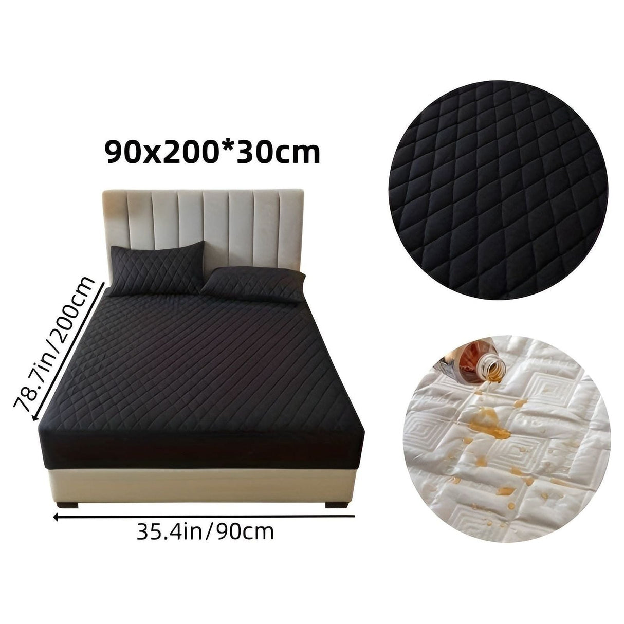 SleepSafe Sängöverdrag - Mjukt och Bekvämt Vattentätt Antiskid Madrassöverdrag Carvallo