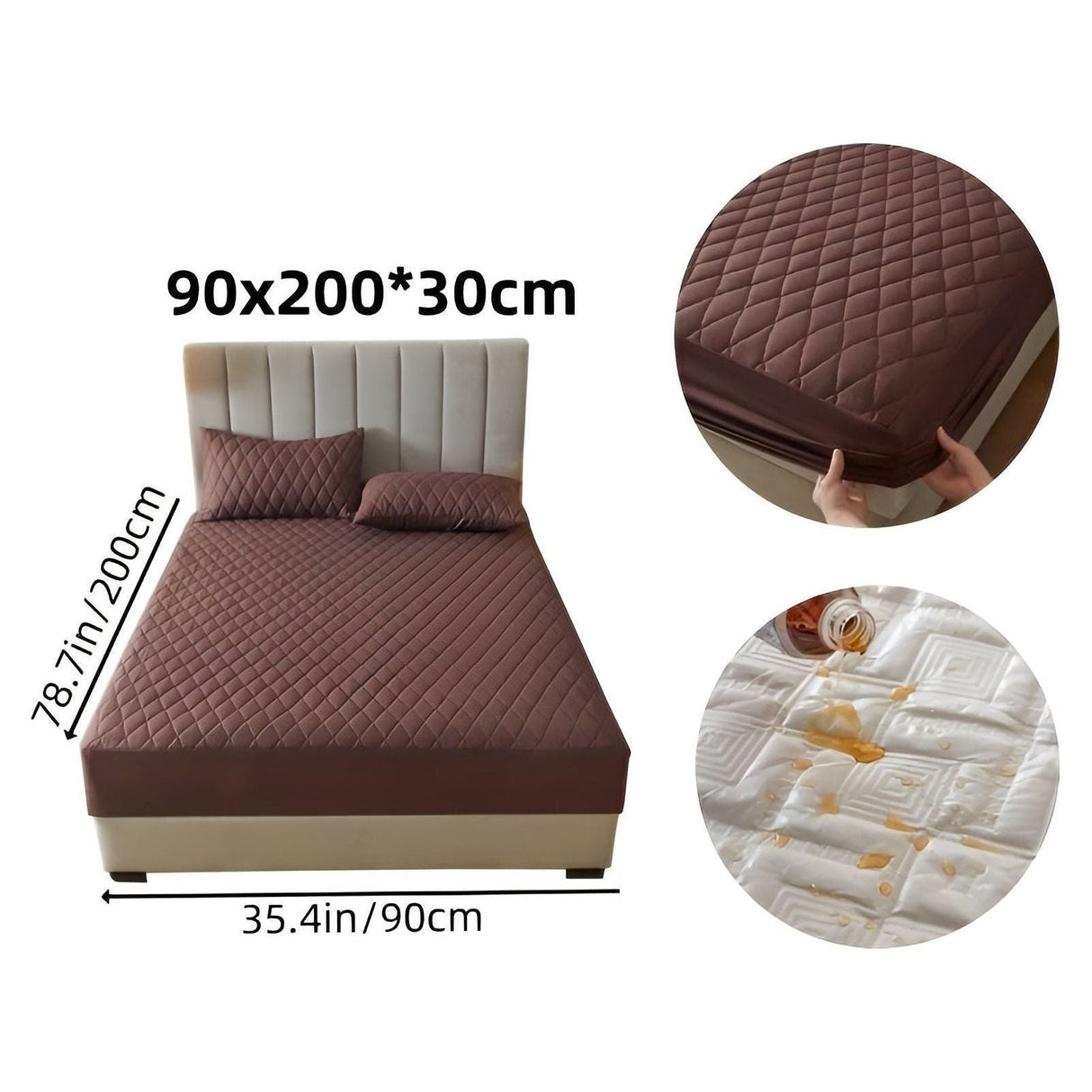 SleepSafe Sängöverdrag - Mjukt och Bekvämt Vattentätt Antiskid Madrassöverdrag Carvallo