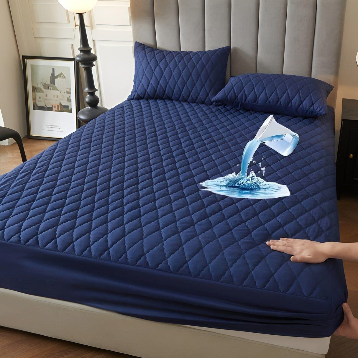 SleepSafe Sängöverdrag - Mjukt och Bekvämt Vattentätt Antiskid Madrassöverdrag Carvallo