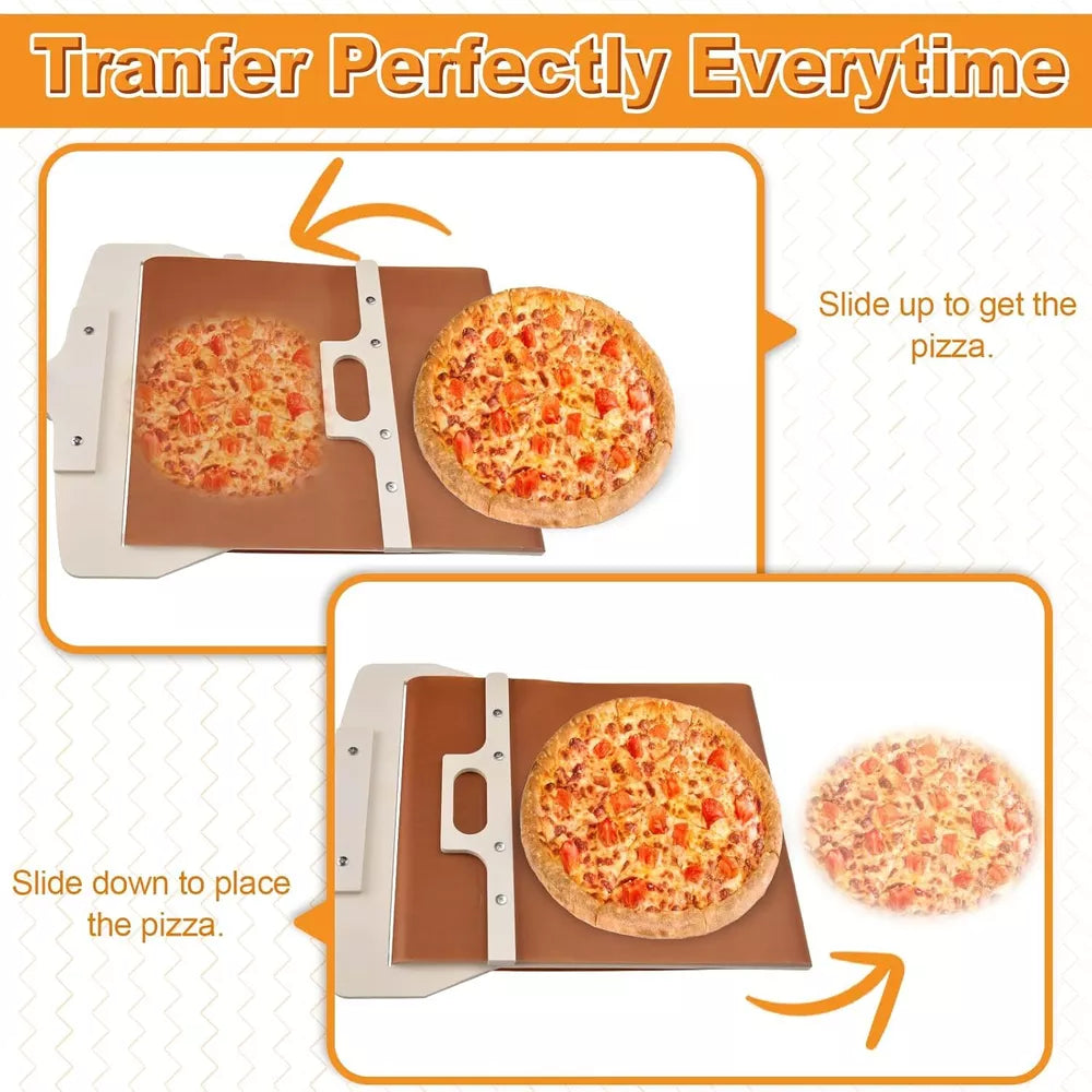 Luxora Skjutbar Pizzaspade – Enkelt Överföring & Servera Din Pizza Carvallo
