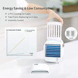 Carvallo Mobiles Mini Luftkonditioneringsapparat | 3-i-1 Kylning, Luftfuktning & Renovering | USB-driven & Tyst | För Hemmet & På Resa Carvallo