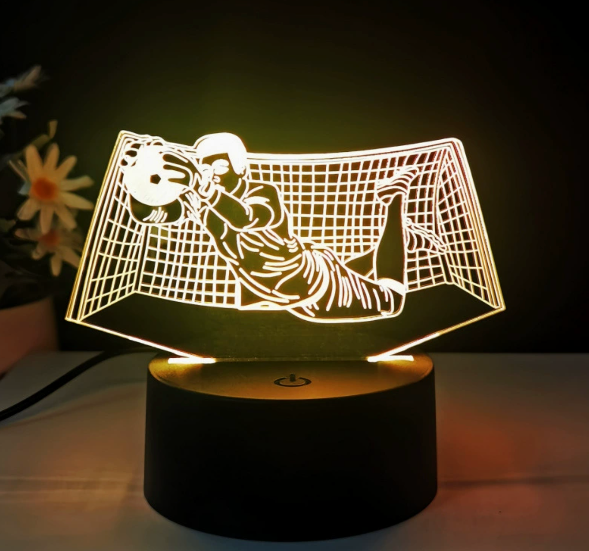 Fotboll 3D Illusion LED-Lampa - Nattlampa - Goalkeeper Footballdinho