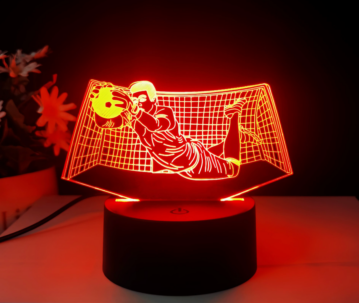Fotboll 3D Illusion LED-Lampa - Nattlampa - Goalkeeper Footballdinho