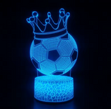 Fotboll 3D Illusion LED-Lampa - Nattlampa - 16 Färger Footballdinho