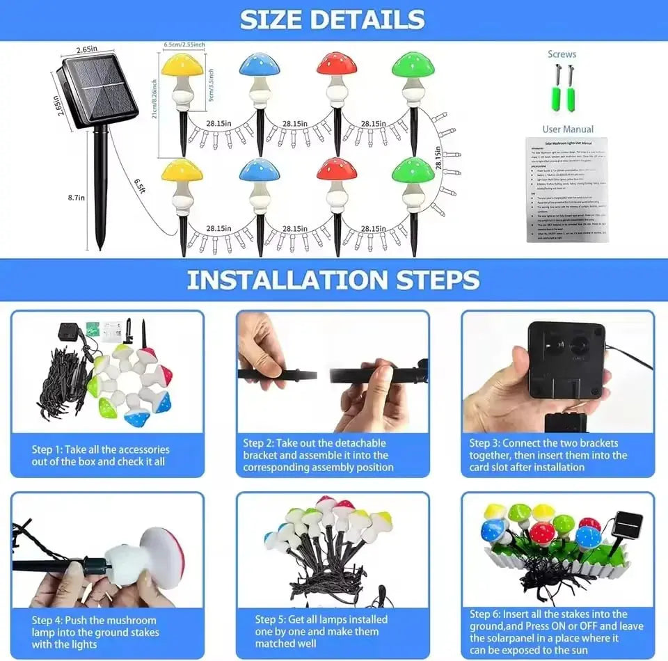 Solcellsdrivna trädgårdslampor med svampmotiv – Förtrollande LED-utomhuslampor för en sagolik atmosfär MILA Sverige