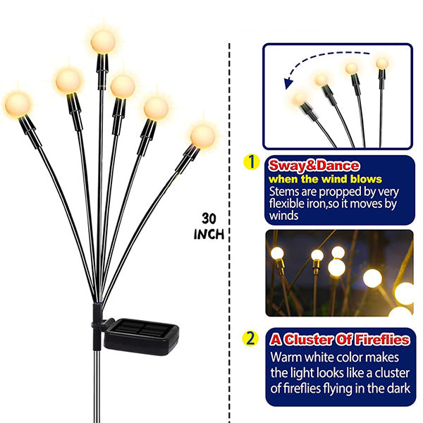Solar trädgårdsbelysning - Starburst slingrande ljus, svänger i vinden Carvallo