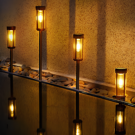 Carvallo Fackellicht Solaria | Automatisk skymningssensor | 12h ljusvaraktighet | Väderbeständig design Carvallo