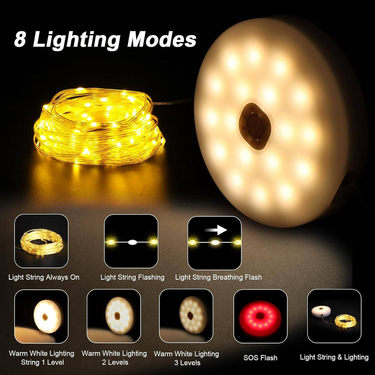 3 i 1 Solarbands Campingsljus Carvallo