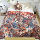 Solea Floral Jacquard Bomull Pläd Carvallo