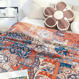 Solea Floral Jacquard Bomull Pläd Carvallo