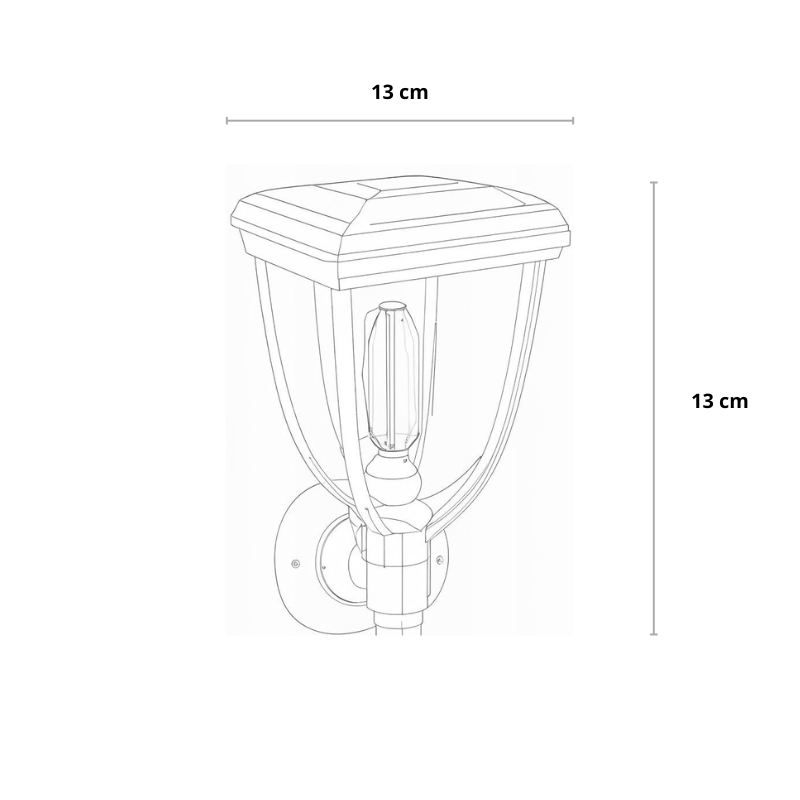 Carvallo Solar Utomhus Vägglampa | Dimbar med Vred | Varmvitt LED-ljus | IP65 Väderbeständig Carvallo