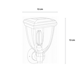 Carvallo Solar Utomhus Vägglampa | Dimbar med Vred | Varmvitt LED-ljus | IP65 Väderbeständig Carvallo