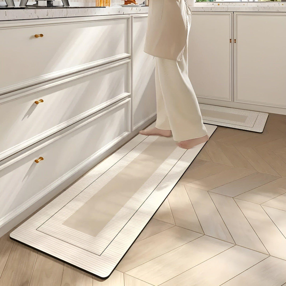 SpringEase Matta - Minimalistisk Stil Icke-Glidande och Absorberande Vardagsrumsmatta Carvallo