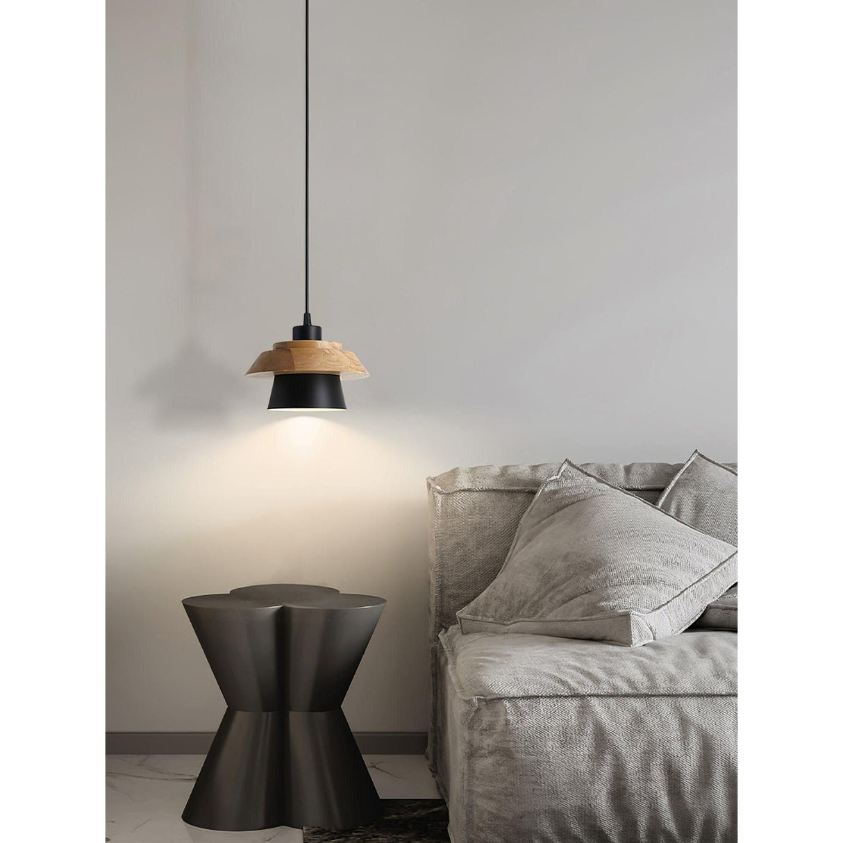 NordicMacaron Light - Modern Nordisk Trä Macaron Hängande Taklampa Carvallo