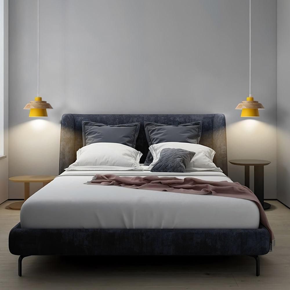 NordicMacaron Light - Modern Nordisk Trä Macaron Hängande Taklampa Carvallo