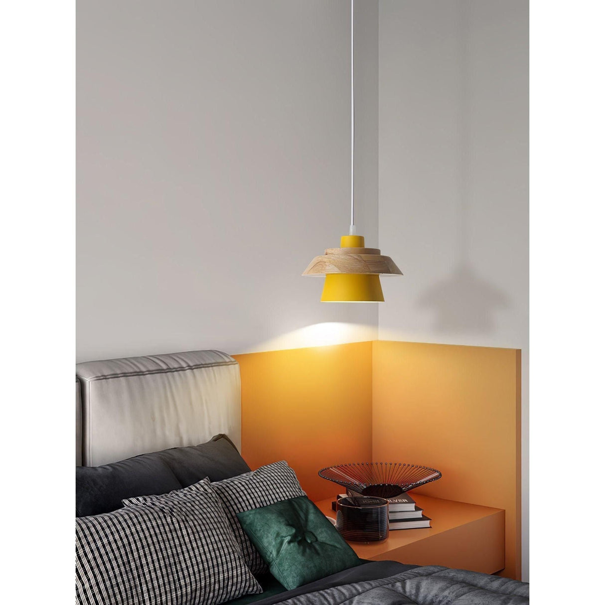 NordicMacaron Light - Modern Nordisk Trä Macaron Hängande Taklampa Carvallo